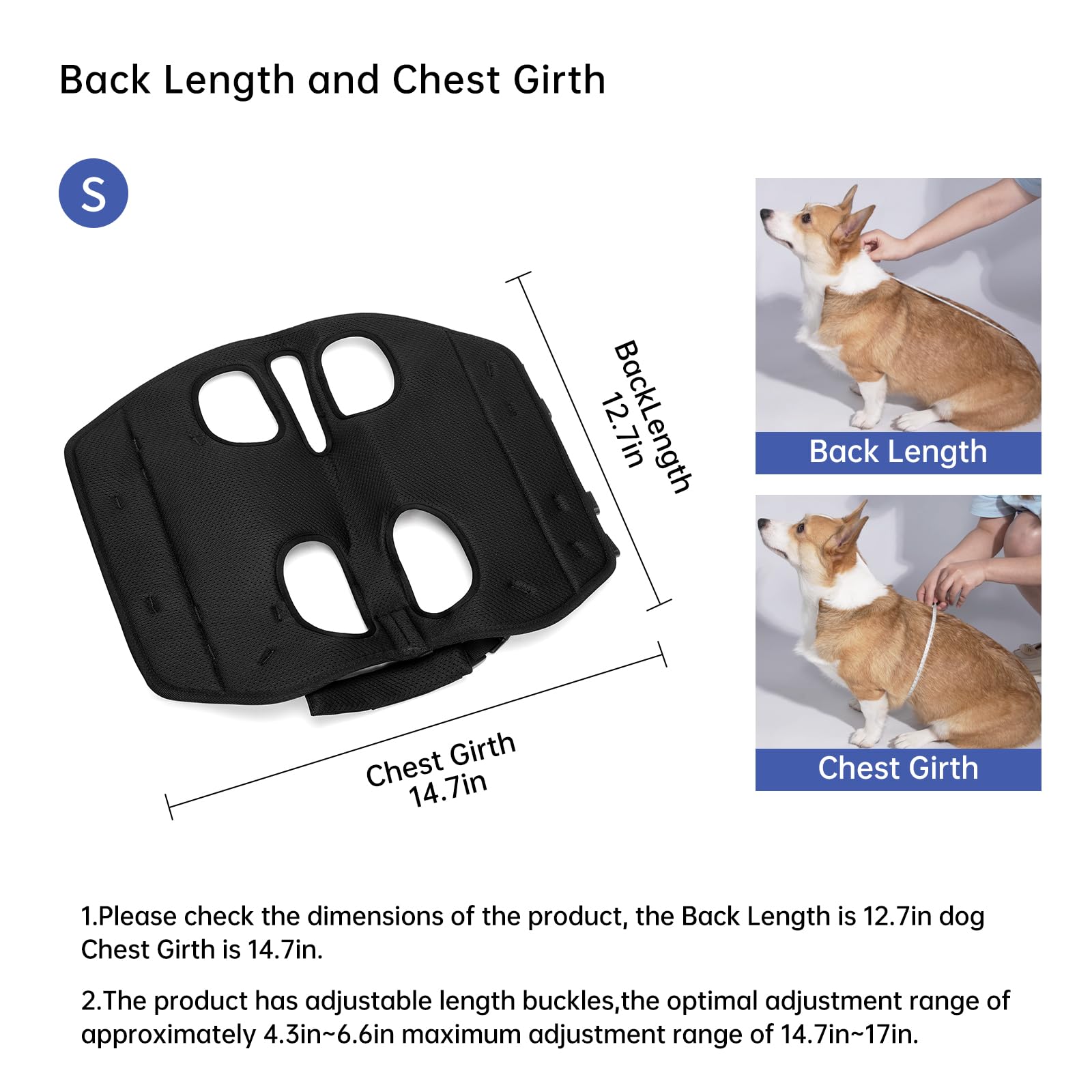 Amazon | Wakytu 犬用リフトハーネス 全身犬用バックパックハーネス